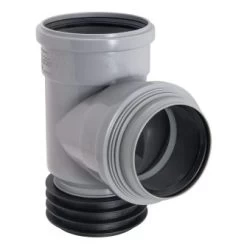 Airfit Inzet Verloop T-stuk 87°, Pp, Verjongd Spie/3x Manchet, Grijs, 110 X 90 Mm