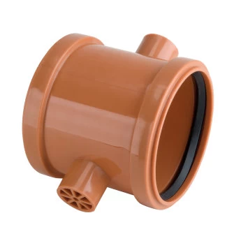 Airfit Pp Overschuifmof, 2x Manchet, Uitwendig 2 Nokken, Roodbruin, 160 Mm