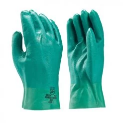Groene PVC Handschoen 27 Cm Dubbel Gedompeld