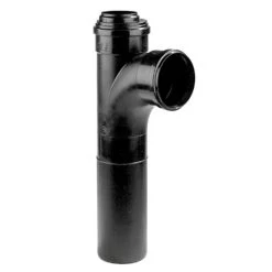 Dyka Pp Verlengd Closet T-stuk, Zwart, 90°, 2x Manchet / 1x Spie, 110 Mm