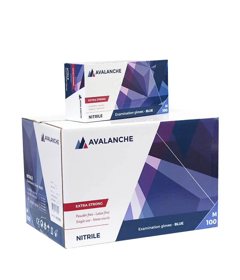 Nitril Handschoen 1000 Stuks (Extra Strong) Lange Mouw Blauw - Afbeelding 2